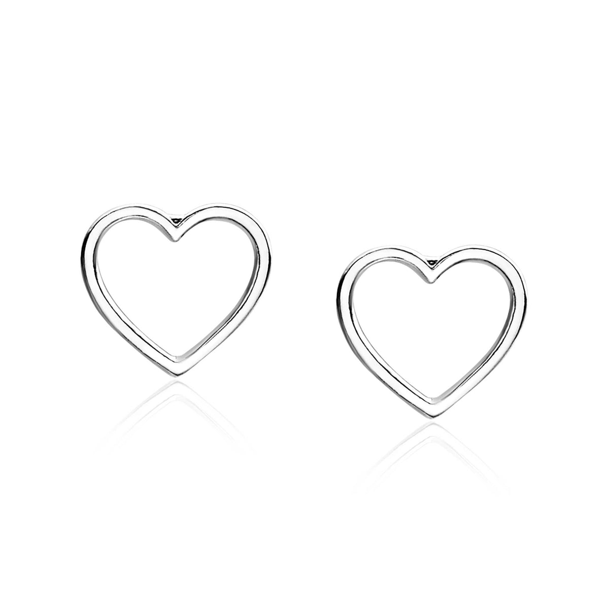 Pendientes de corazón en plata.