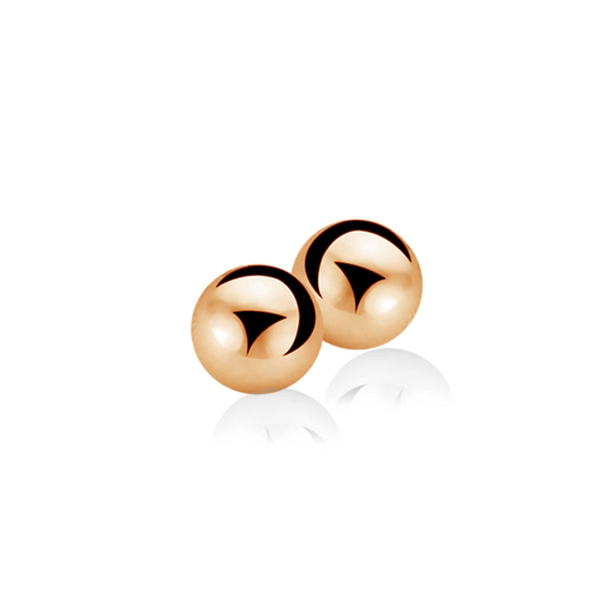Pendientes de aro chapados en oro con forma esférica y acabado brillante.