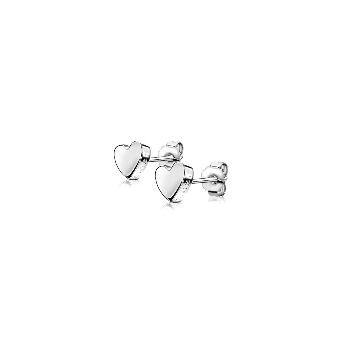 Pendientes de corazón en plata.