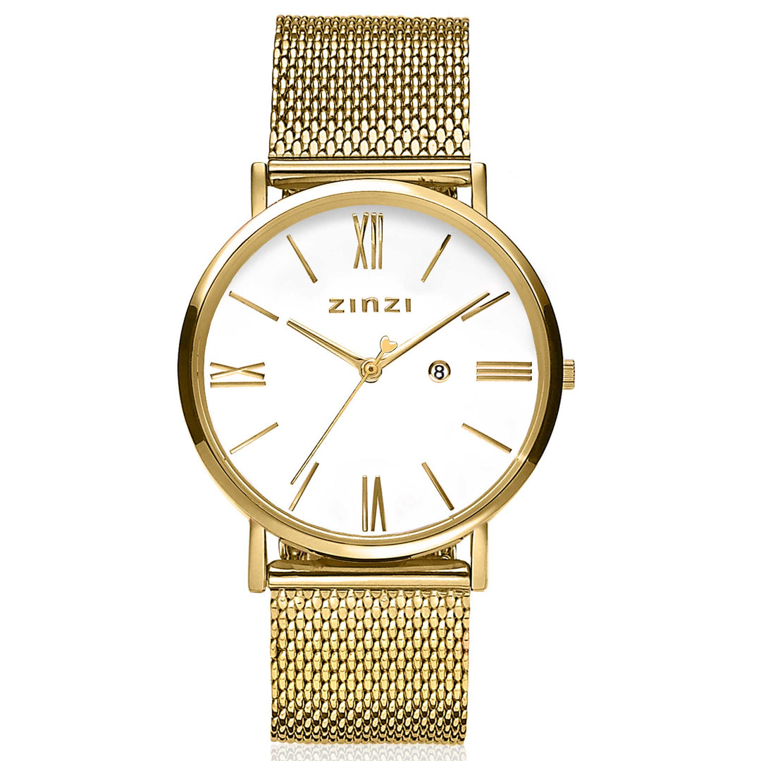 Zinzi Geelgoudkleurig Horloge Gold Plated Ziw507 M