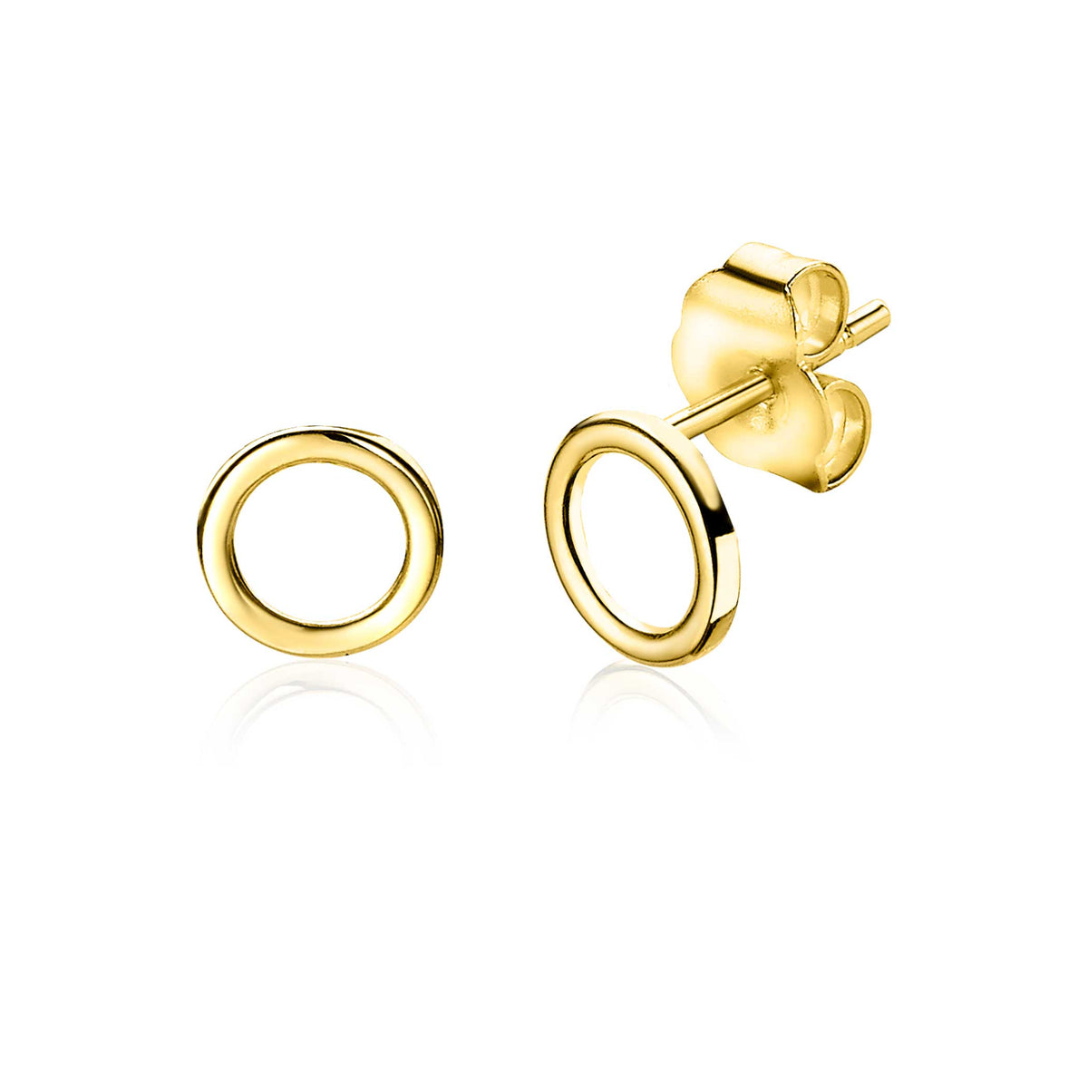 Pendientes de aro dorados con un diseño sencillo y acabado brillante.