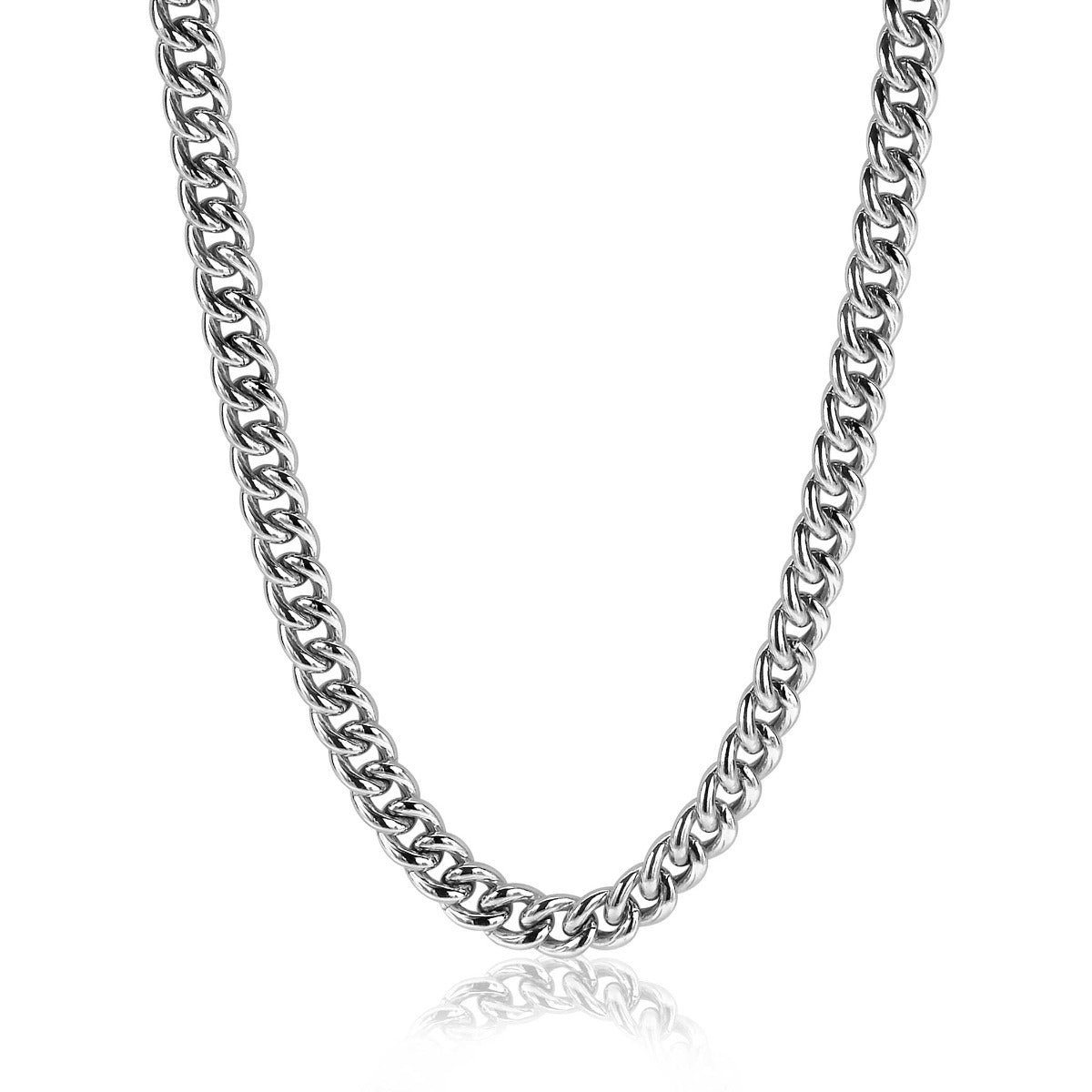 cadena de eslabones de plata brillante