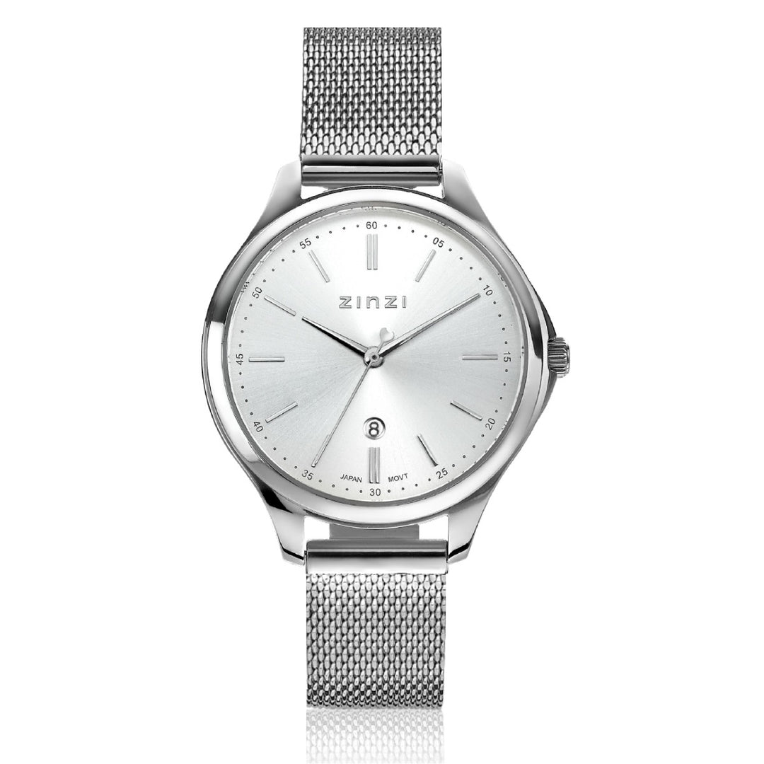 Zinzi Zilverkleurig Horloge Staal Ziw1002 M