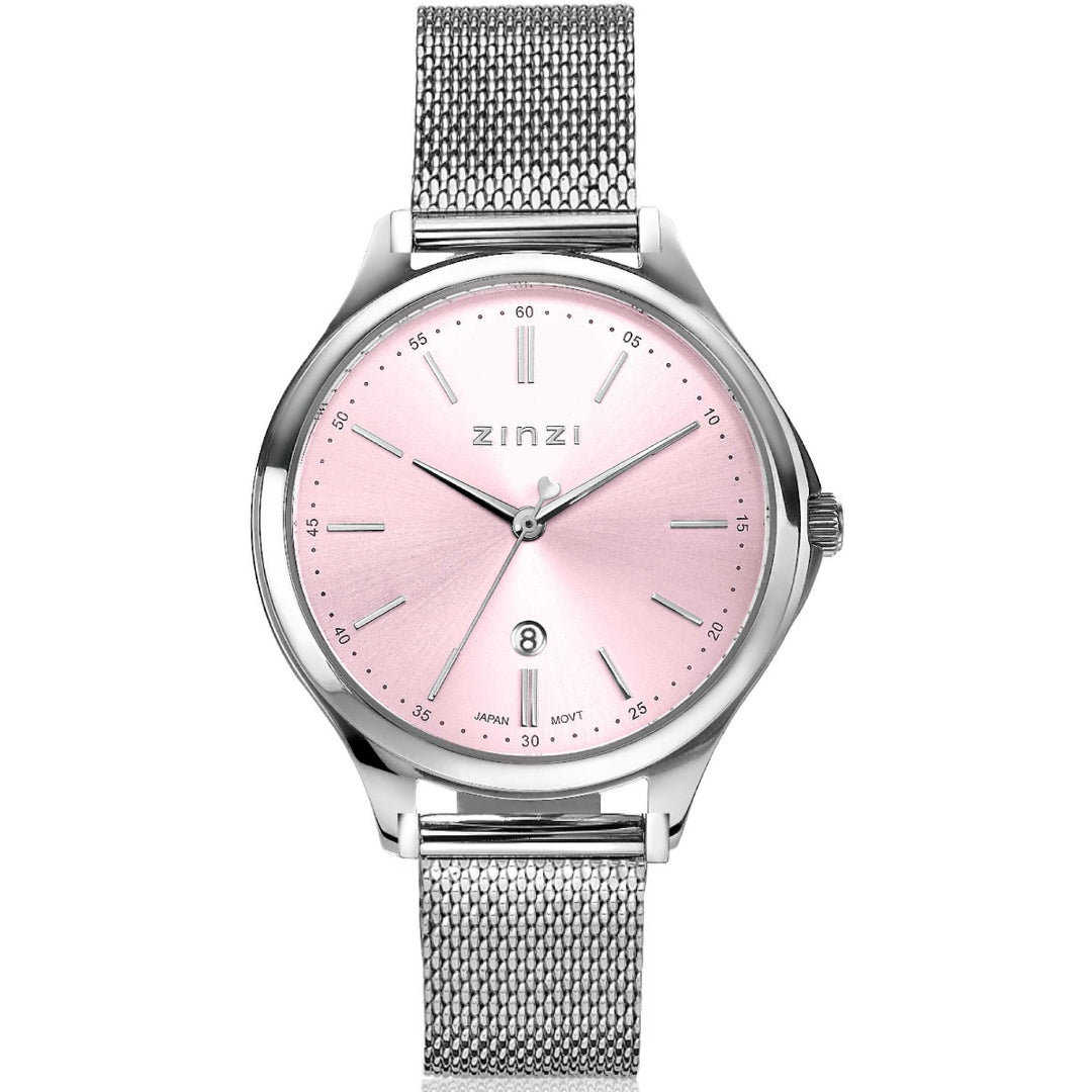 Zinzi Zilverkleurig Horloge Staal Ziw1041 M