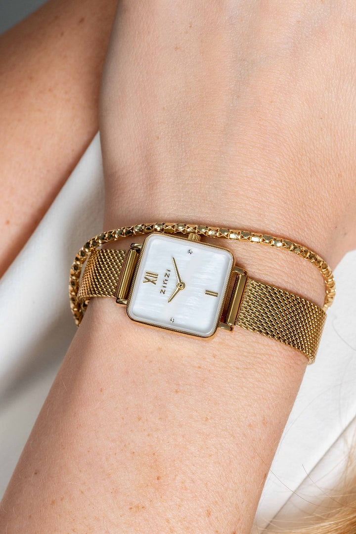Zinzi Geelgoudkleurig Horloge Gold Plated Ziw1734